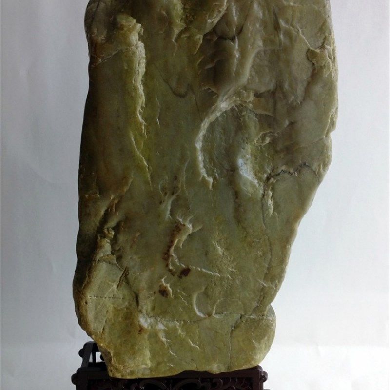 新疆泥石戈壁滩古陶原石玉化绿泥石玉料额河奇石S观赏摆件金丝彩