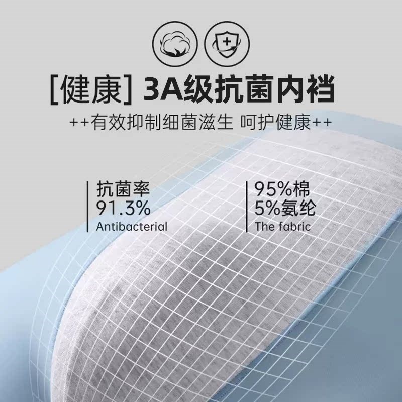 男土内裤四角裤透气100%全棉大码高中生平角裤