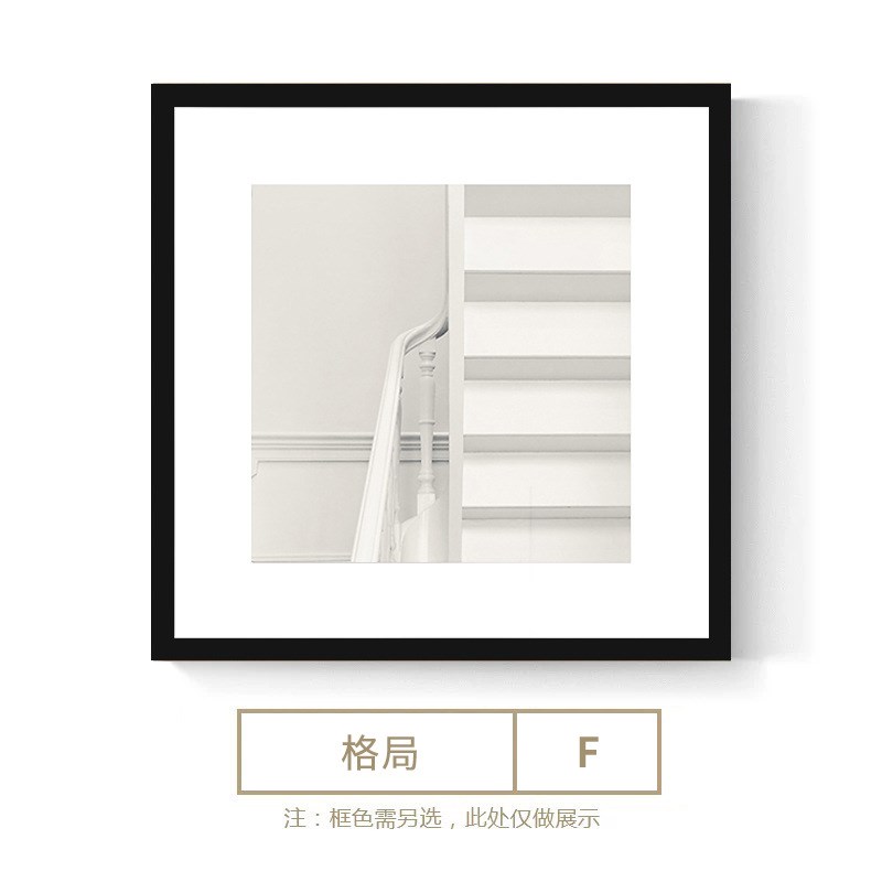 格局 工业风客厅装饰画黑白建筑摄影背景墙壁画照片墙办公室挂画图片