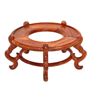 实木中空底座托架花盆景水晶球葫芦摆件圆形木托木质鱼缸架花梨木