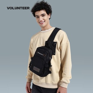 斯帕曼男胸包牛津布单肩包出行轻便帆布背包男休闲运动小斜挎包男