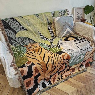 现代休闲生活色织沙发毯 民族风沙发罩挂毯线毯沙发巾全盖布