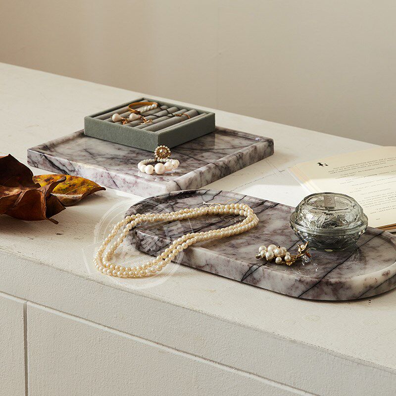 天然大理石奢石托盘摆件卫生间洗手台洗漱用品毛巾香薰置物收纳盘,家居饰品,香薰托盘,淘宝优惠券,粉丝福利购,淘宝优惠卷