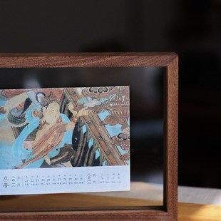 V3FP黑c胡桃實木書法畫框裝 裱框雙面中空標(biāo)本框桌面擺臺相框國畫