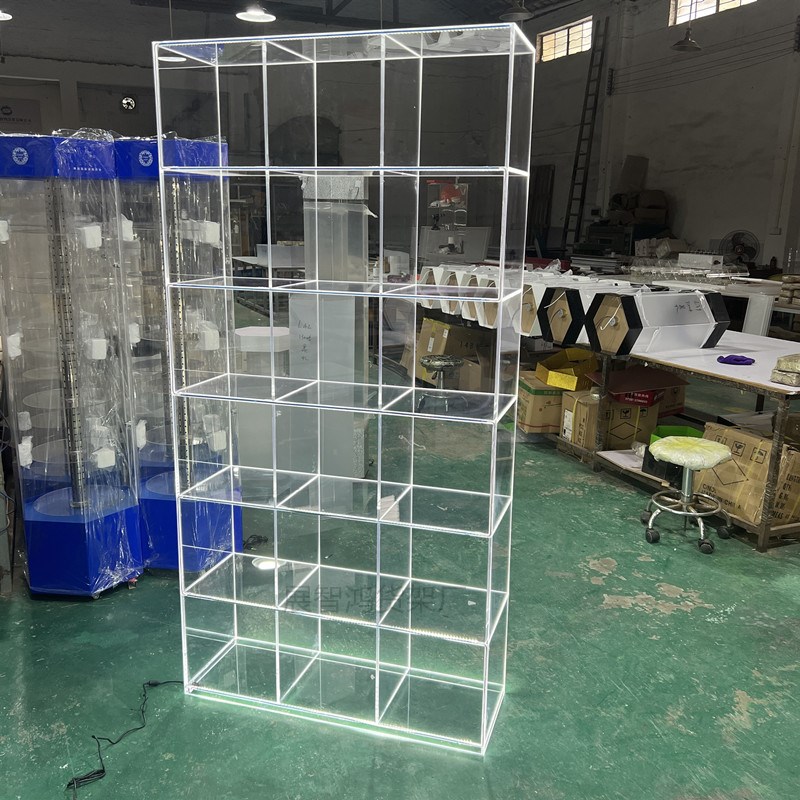 亚克力手办展示架定制手办柜潮玩柜玩具柜发光模型柜鞋子包包货架