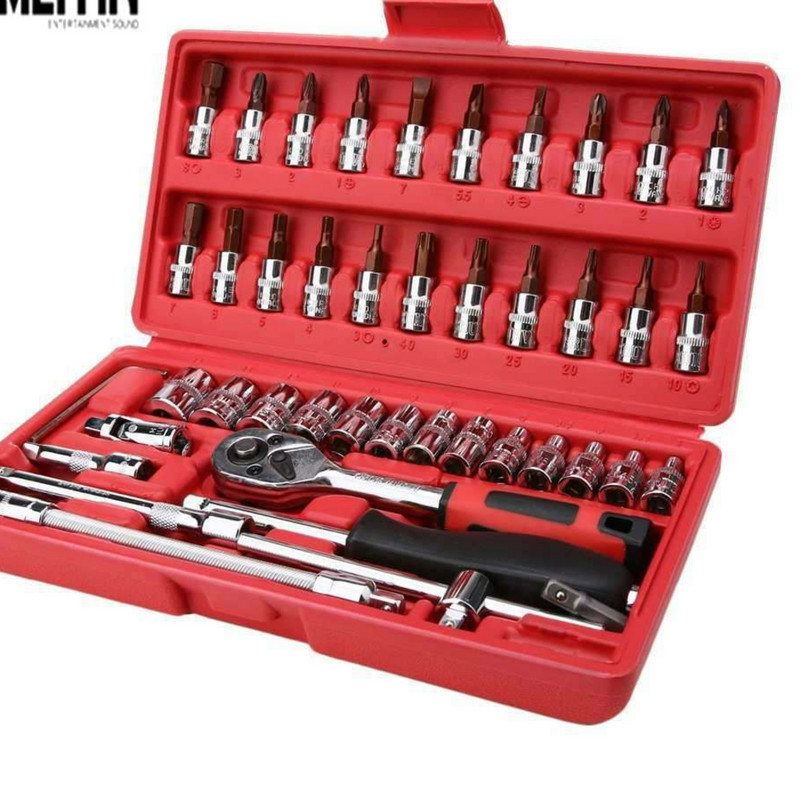 速发Car Repair Tool 46pcs 14Inch Socket Set Car Repair Tool