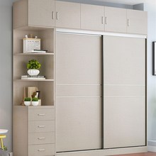 速发实木衣柜家用卧室推拉门滑移门衣柜包安装现代简约实木生态板
