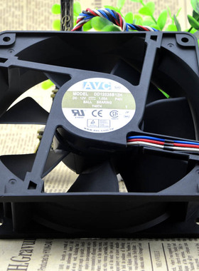 台湾AVC DD12038B12H 风量110 CFM 12厘米 12038 支持PWM温控调速