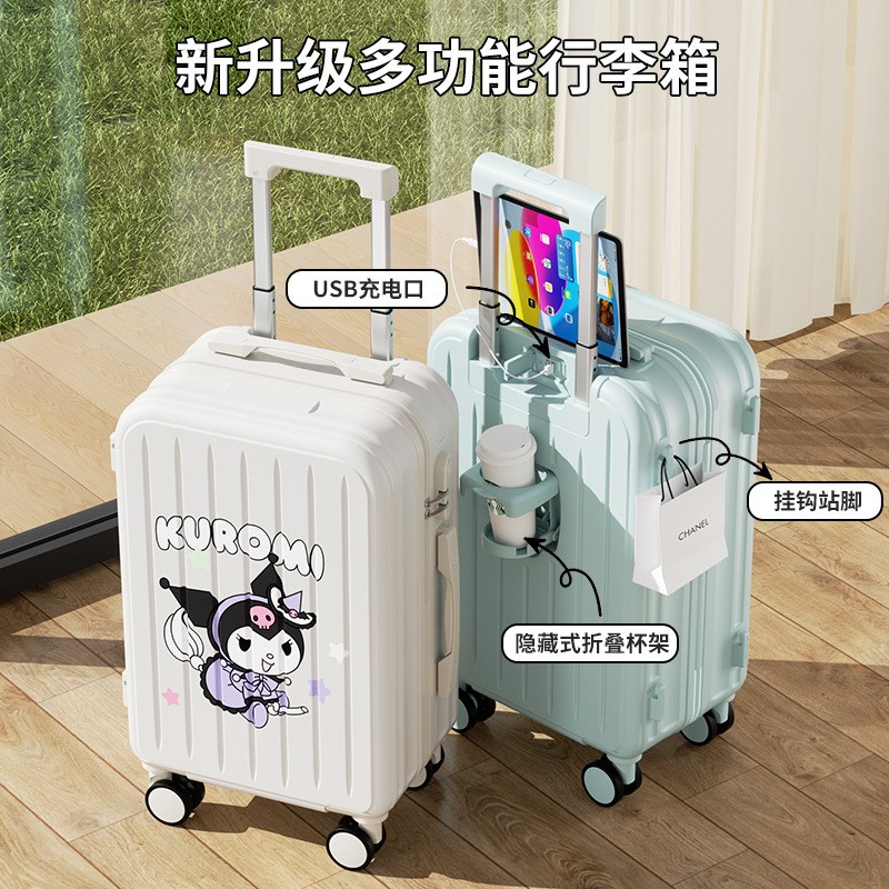 行李箱女卡通印花20寸拉杆箱万向轮24寸学生耐用结实密码旅行皮箱