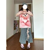 高街牛仔半身裙女夏季 300斤大码 女装 裙子胖mm显瘦不规则开叉长裙