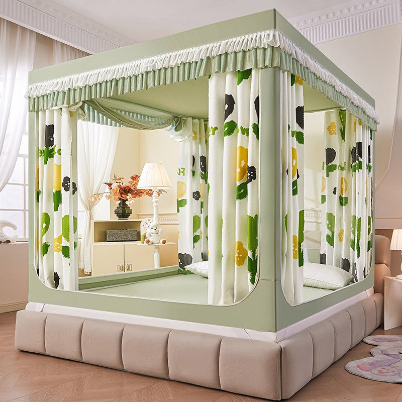 初高中儿童蚊帐小屋子全底防摔帐篷遮光床帘空调挡风Q135x200定制