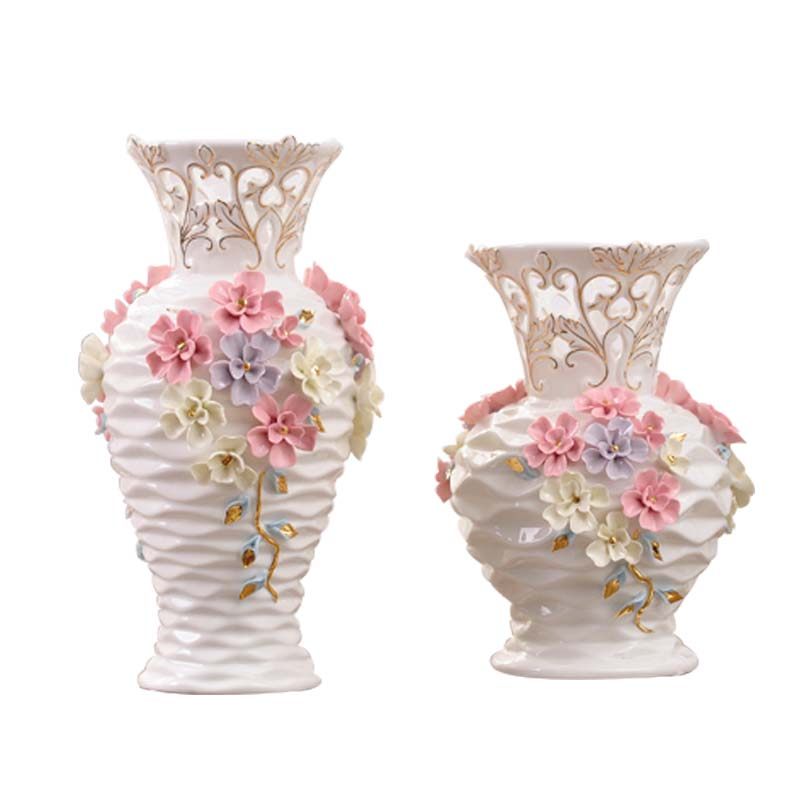 现代欧式陶瓷摆件台面插花花瓶客厅电视柜玄关新房装饰品结婚礼物