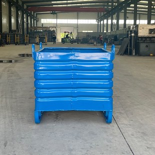 金属周转箱仓储堆垛铁屑箱物料仓储箱工业废料收集箱铁框箱零件箱