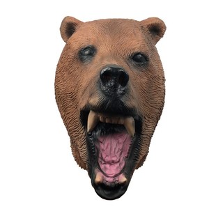 搞笑棕熊动物头套面具q化妆舞会恶搞狗熊头饰万圣节日派对表演道