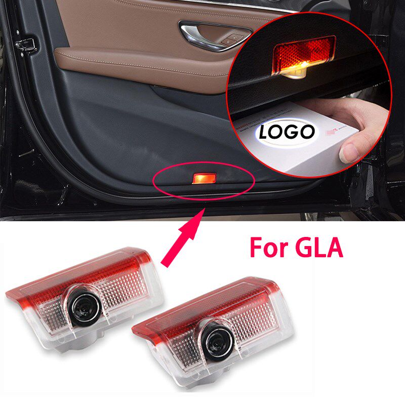 2X Led car door light  Mercedes Benz GLA 260 45 amg 250 220