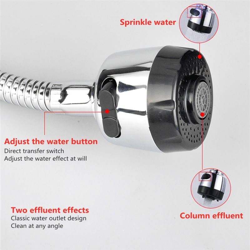 新品360 Degree Rotation Stainless Steel Sink Faucet Spout Ki