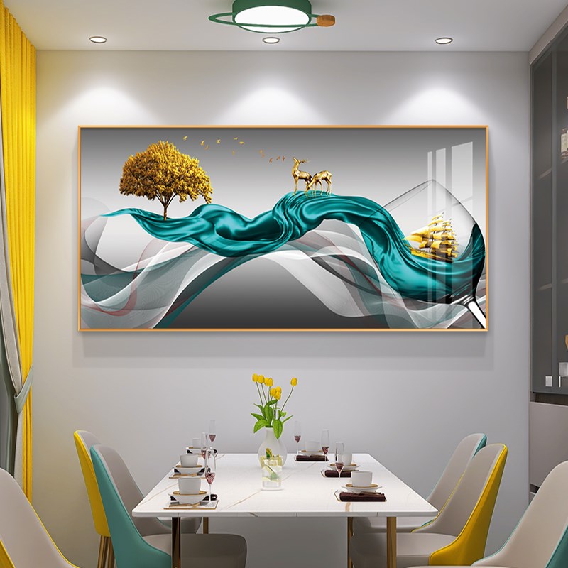现代简约餐厅装饰画餐桌挂画饭厅背景墙壁画酒杯花卉水果时尚画图片