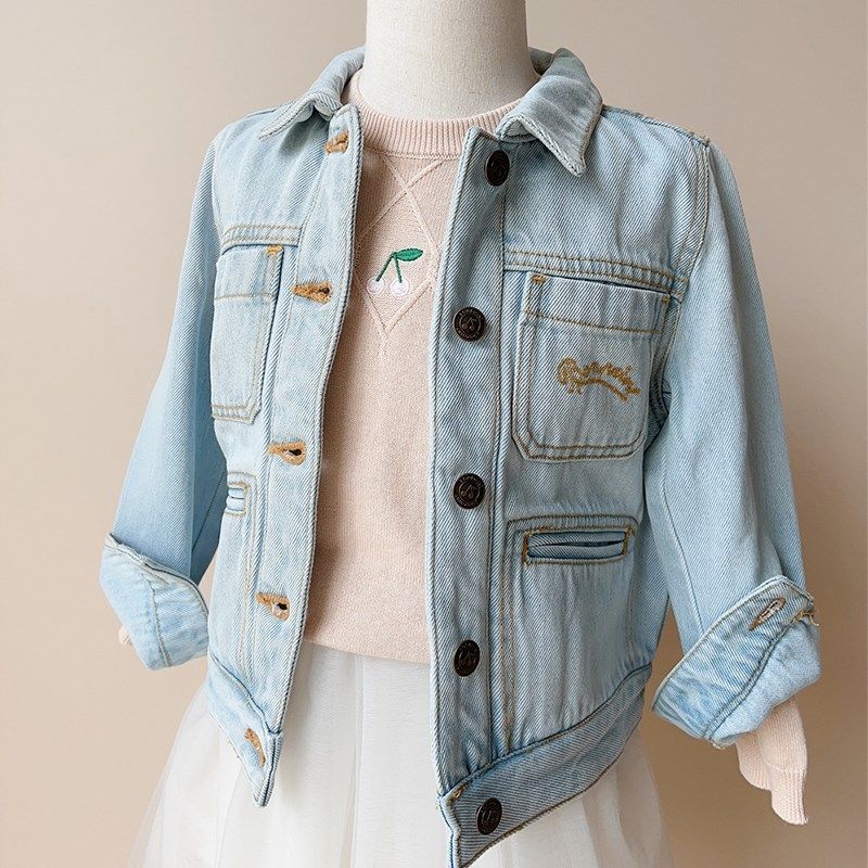 女童牛仔外套儿童浅蓝色夹克新款春装上衣洋气2024春装新品童装潮,童装/婴儿装/亲子装,儿童牛仔外套,淘宝优惠券,粉丝福利购,淘宝优惠卷