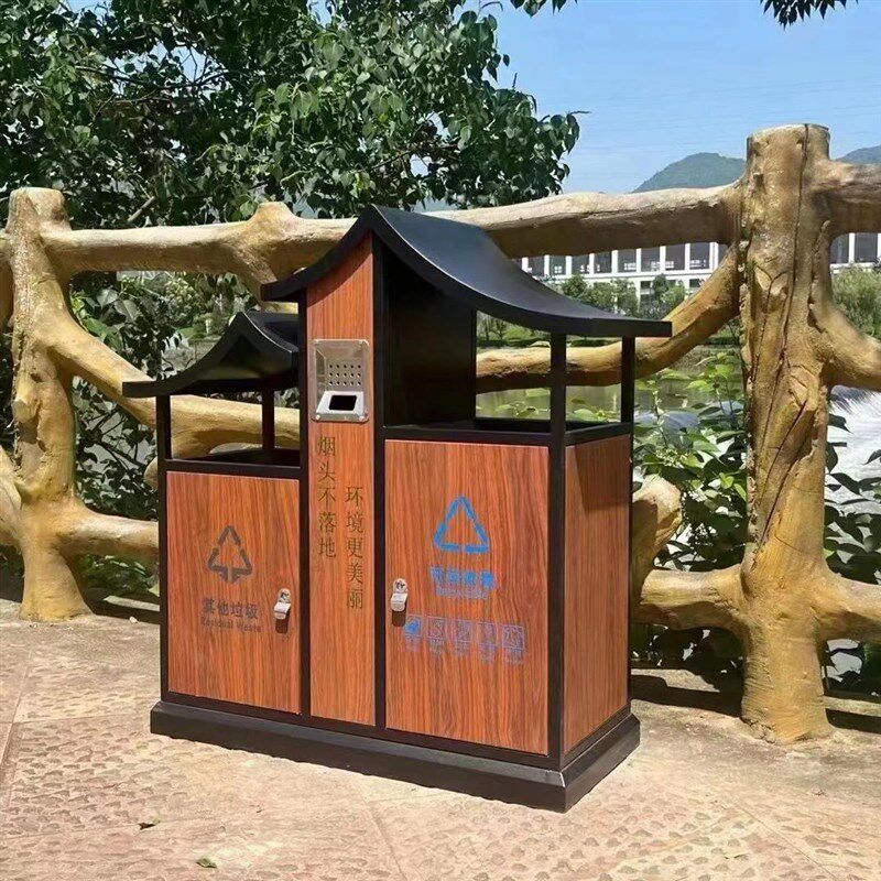 创意户外室外大号不锈钢垃圾箱分类果皮箱街道公园商场景区垃圾桶