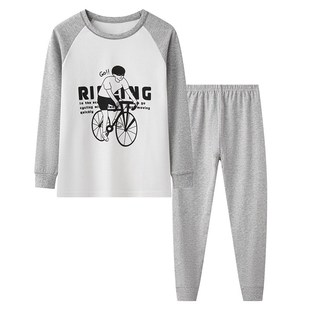 纯棉男童女童全棉春秋保暖内衣大童线衣线裤 套装 秋衣秋裤 儿童薄款