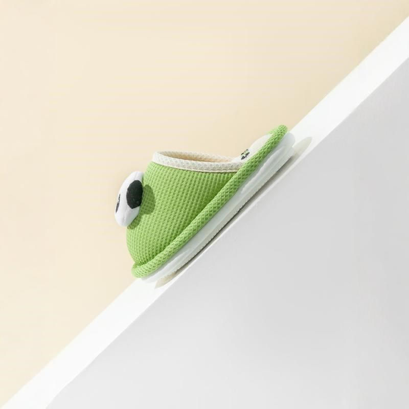 儿童拖鞋男童家居室内新款秋冬季防滑卡通亲子宝宝亚麻布拖鞋女孩