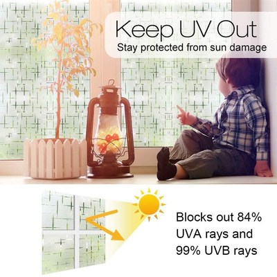*Frosted Privacy Window Film  Non-Adhesive Self Static Cling