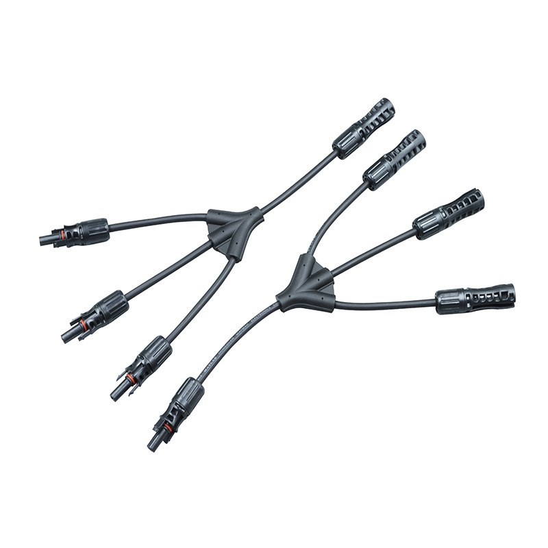 Y型三汇一mc4光伏连接器插头PPO材质1500V汇流延长线
