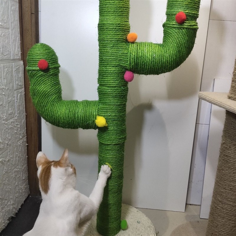 仙人掌猫爬架diy材料包u绿麻绳太空舱猫窝底座网红猫爬架自制全套