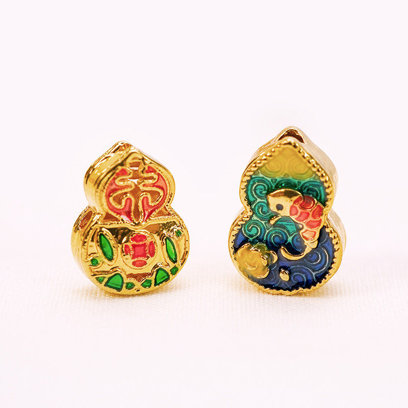 工厂销金色葫芦金k属镀金饰品配件手工编织手链项链吊坠配饰手串d