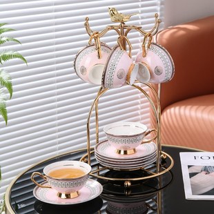 美道 花开富贵 咖啡杯精致高颜值骨瓷杯子英式下午茶茶具套装