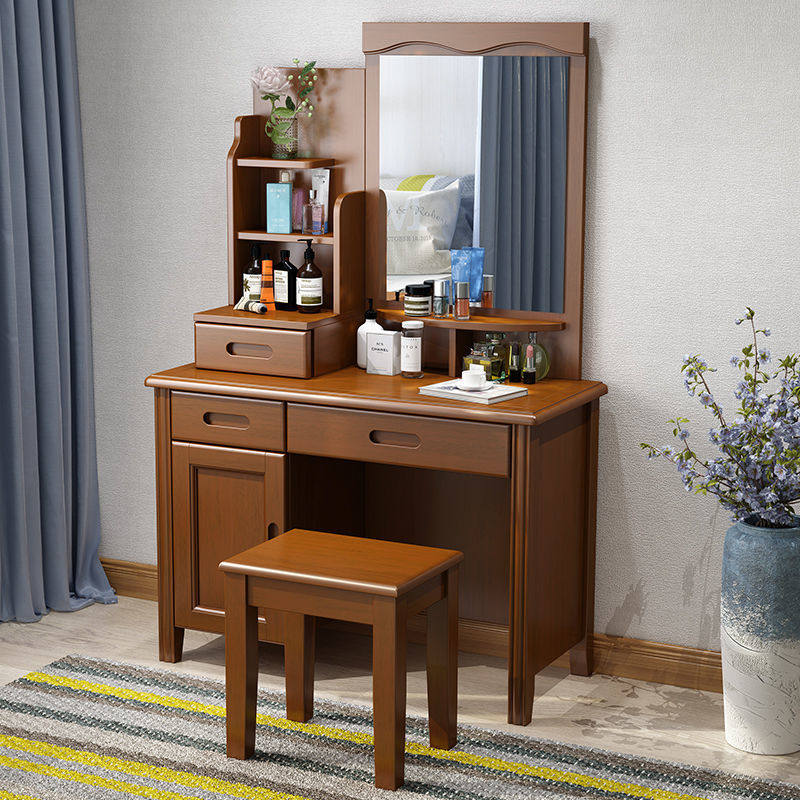 中式实木梳妆台现代化妆台小户型简约带装凳化妆桌梳妆台,住宅家具,梳妆台/桌,淘宝优惠券,粉丝福利购,淘宝优惠卷