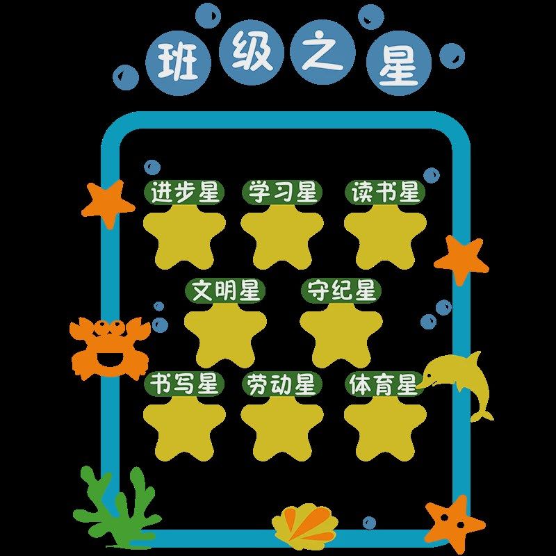 班级之星评比栏墙贴纸教室装饰布置小学文化建设黑板报幼儿园环创,家居饰品,文化墙贴,淘宝优惠券,粉丝福利购,淘宝优惠卷