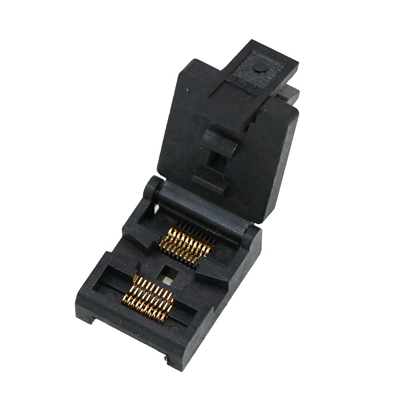 TSSOP16烧录座老化o座 测试夹具 翻盖弹片老化夹具读写socket 0.6