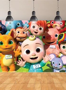 Photography Backdrops Happy Birthday Cocomelon Party Custom