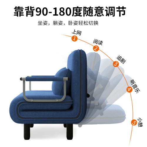 多功能沙发床两用小户型单人简易双人布艺客厅书房办公室可折叠床