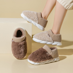 2021新款包跟棉拖鞋男冬季居家用加厚底室内防滑加绒毛保暖棉鞋女