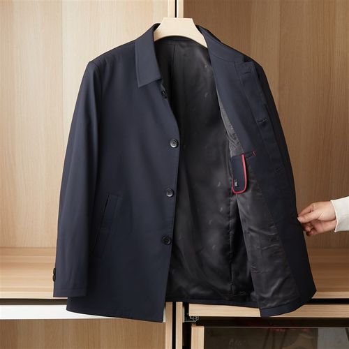 商务休闲中老年人春秋外套扣子老人上衣服装爸爸春装夹克爷爷衣服