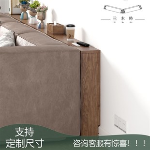 电动沙发后实木置物架柜带插座卧室床头超窄缝隙遮挡暖气片置物板