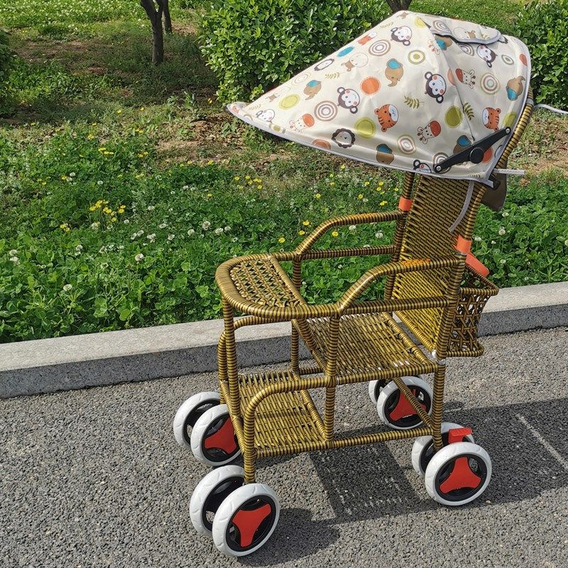 溜娃车新款仿藤编制可躺可坐婴儿竹藤推车小孩推车轻便藤椅小推车,基础建材,脚轮/万向轮,淘宝优惠券,粉丝福利购,淘宝优惠卷