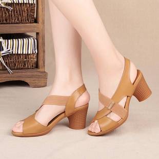 Heel Round Platform 速发Fashion Pee Sandals Mid Summer Women