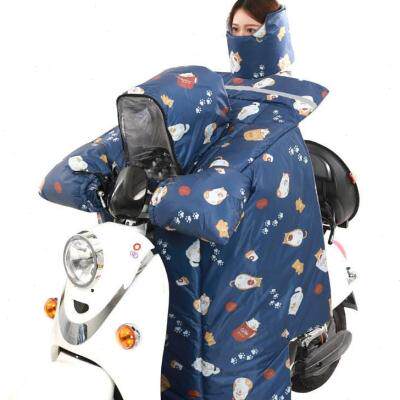 亲子款电动脚踏车挡风被加厚加绒防水可视电动自行车防风罩母子儿