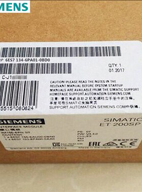 6ES71346PA010BD0西r门子ET200模拟量输入模块6ES7134-6PA01-0BD0