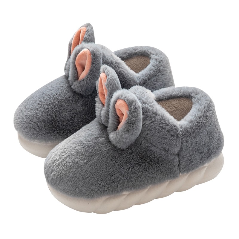 撸猫感可爱棉鞋女冬季包跟厚底居家室内防滑毛绒保暖棉拖鞋男外穿