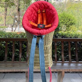 I竹编背小孩背篓贵州手工背娃儿背D幼儿背宝宝背篼背篓背小孩婴儿