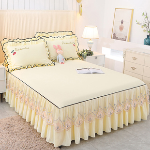 韩版 单件席梦思保护套防滑荷叶边1.5m1.8米2.0床套 公主床罩床裙式