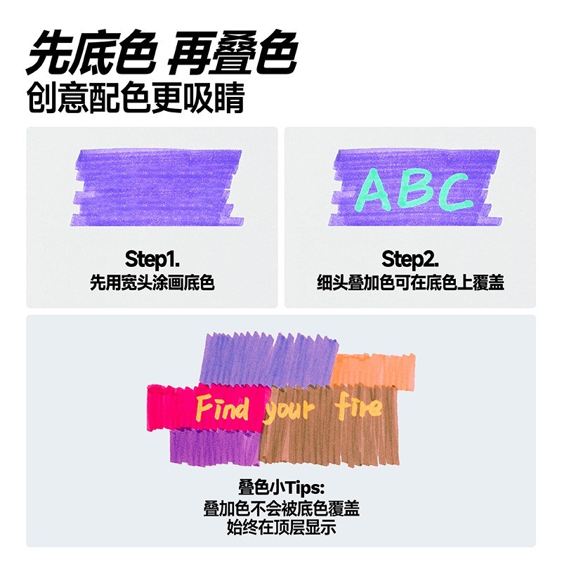 卡西米尔双头叠色荧光笔学生手抄报大容量N标记划重点做笔记速干