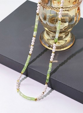 新中式国风复古珍珠手工v串珠项链女百搭气质小众设计锁骨链