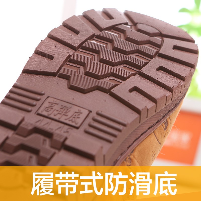 高帮毛棉a拖鞋男女包跟秋冬季情侣室内有带后跟棉鞋厚底居家用保