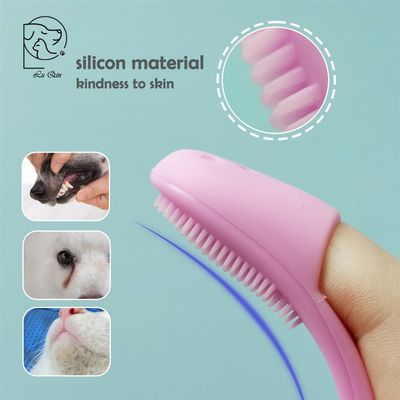 速发Dog Cat Cleaning Supplies Soft Pet Finger Brush Cats Bru