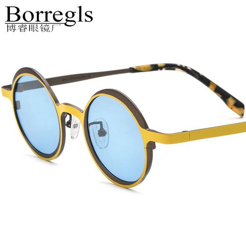 多色纯钛个性墨镜男女时尚太阳眼镜圆形时尚冷门好物驾驶镜